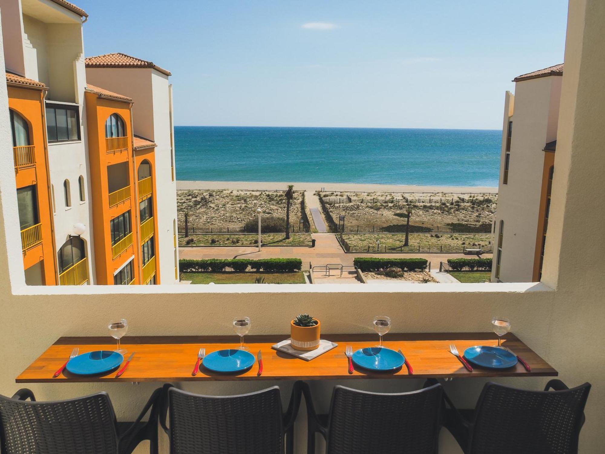 Appart Mezzanine Vue Mer Et Plage, Parking Wifi Tv Le Barcarès Exteriör bild